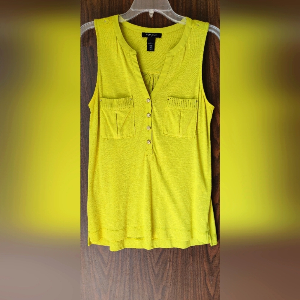 White and Black Lime Green Tank